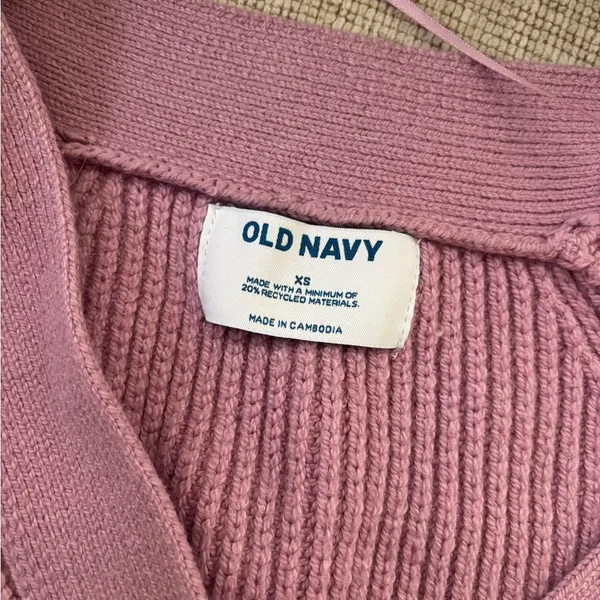 Old Navy XS Lilac Cotton Button Up Cardigan Sweater - Image 9