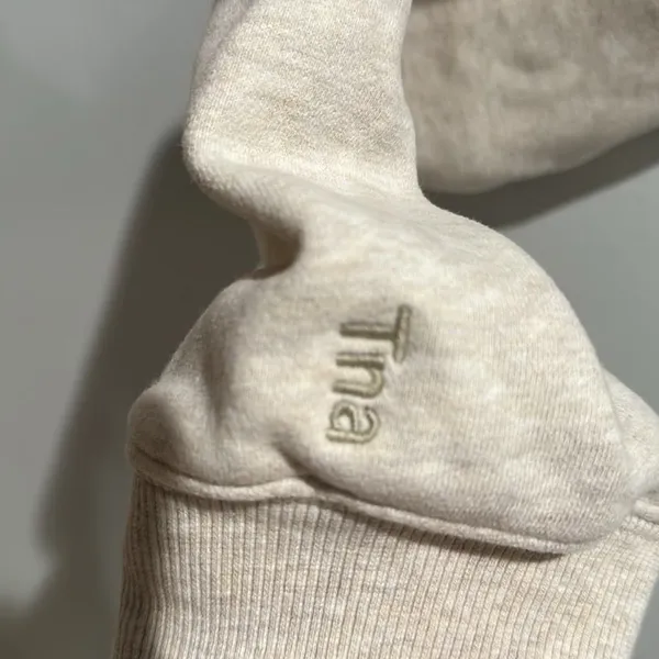 Aritzia Tna Cozy Fleece Perfect Cropped 1/4 Zip Fleece Top Sz XL Color is Cream - Image 6