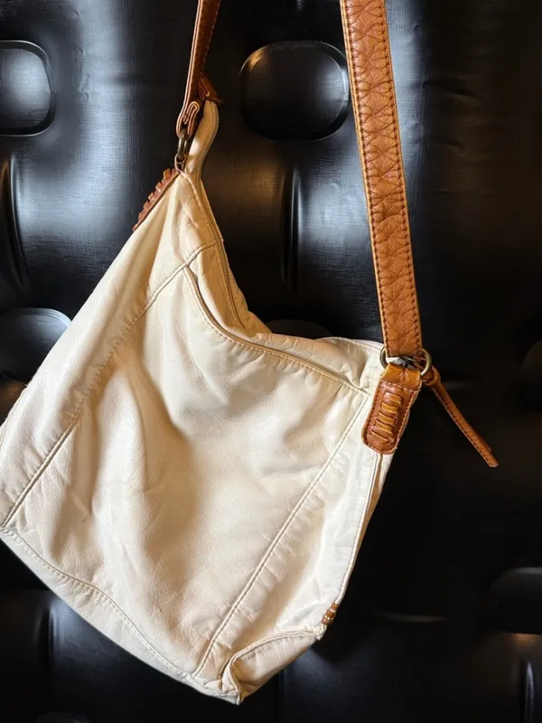 💋💋💋3 for 12$💋💋💋Women's Bueno CreamCrossbody Bag with Brown Tassel Accents - Image 5