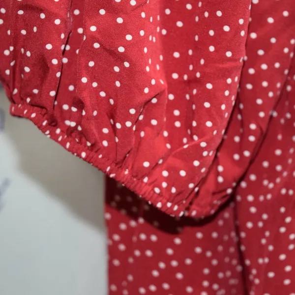 NWT Bloom Chic Red/White Polka Dot Peasant Blouse, Size 26 - Image 8