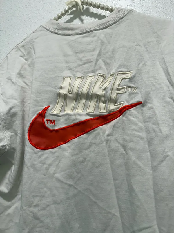 Nike cream white embroidered logo shirt - Image 5