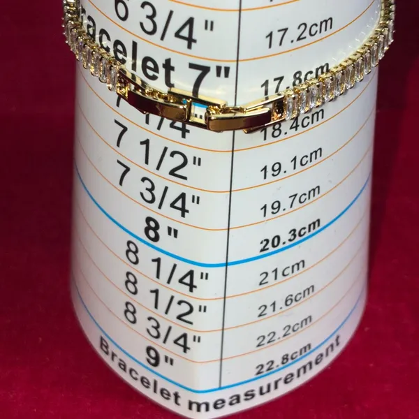 Sparkling Gold Tone Baguette CZ Tennis Bracelet - Image 5