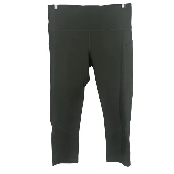 Lululemon Running Leggings Womens 10 Capri Crop Pace Revival High Rise 22" Green - Image 3