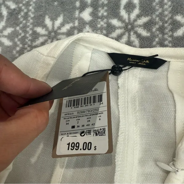NWT Massimo Dutti Wide Leg Pleated Trousers White Size‎ 2 Minimalist Elegance - Image 8