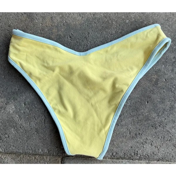 NEW MONTCE Sunshine Binded Lulu Bikini Bottoms Size Small Yellow - Image 5