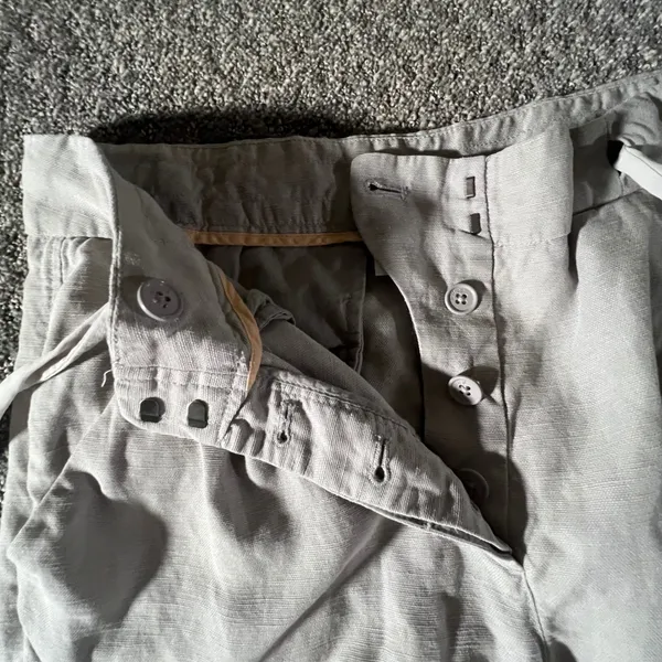 Wilfred Tapered Linen Blend Pants Womens 4‎ Grey Pleated Drawstring Trousers - Image 3