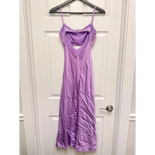 ASTR The Label Lilac Purple Satin Cutout Midi Dress Size Large L Slip Dress - Image 3