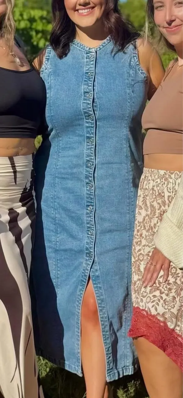Abercrombie Denim Midi Dress - Image 5