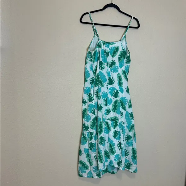 J.Crew Tropical‎ Leaf Print Sleeveless Maxi Dress Size Small - Image 6