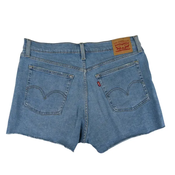 Levis High Rise Shorts Womens 32 Medium Wash Blue Denim Cutoff 72878-0037‎ - Image 2