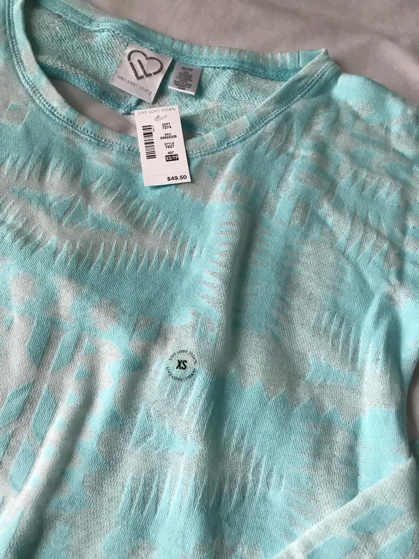 Aeropostale Blue Tribal Print Long Sleeve Shirt With Open Back - Image 3