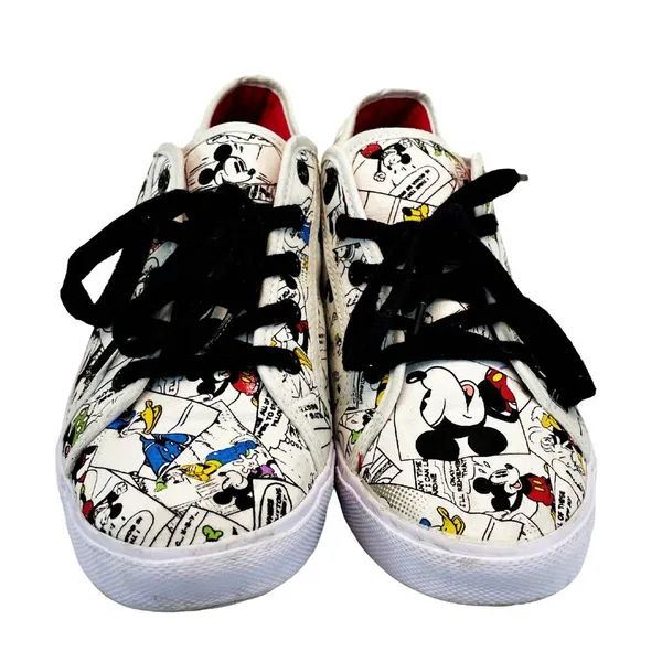 Disney 129855 All Over Mickey & Friends Print Canvas Shoes Sz 10 - Image 2