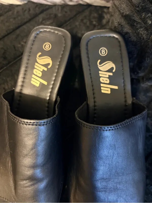 SHEIN Black Slip-On Wide Upper Slide Mules - Image 4