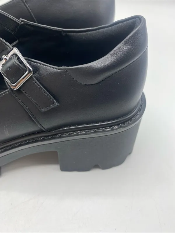 Chunky Heel Mary Jane Platform Shoes T Strap Buckle Black 6 Goth Baby Doll - Image 5