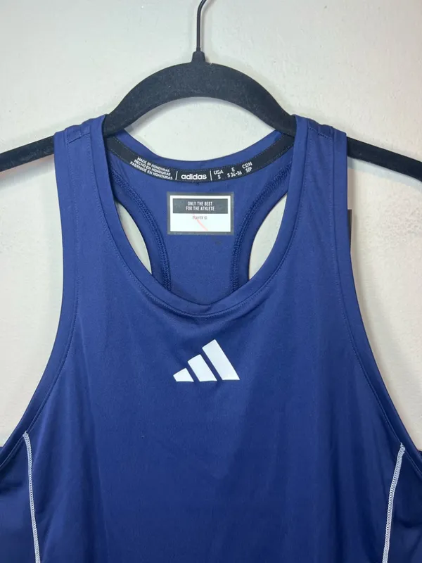 Adidas Utility Singlet Tank Top Shirt Navy Blue Lightweight Running NEW Sz Small - Image 2