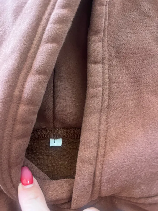Brown Oversized Hoodie Size L - Image 2