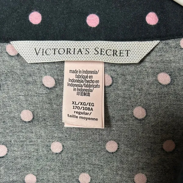 Victoria's Secret black and pink polka dot button-down pajama top size XL - Image 3