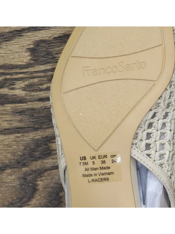 Franco Sarto Pump Faux Leather Woven Alabaster Off White MISMATCH (7.5M/8M) - Image 10