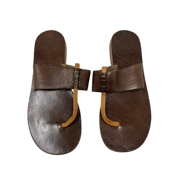 Akis Brown Genuine Leather Thong Sandals 8 Minimalist Classic - Image 5