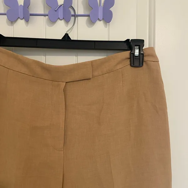 NWOT Kasper women’s tan flat front polyester straight leg dress pants size 10‎ - Image 2