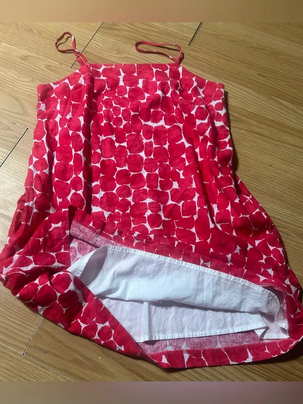 NWT ladies Med Banana Republic spaghetti strap dress pink Patterned print - Image 7