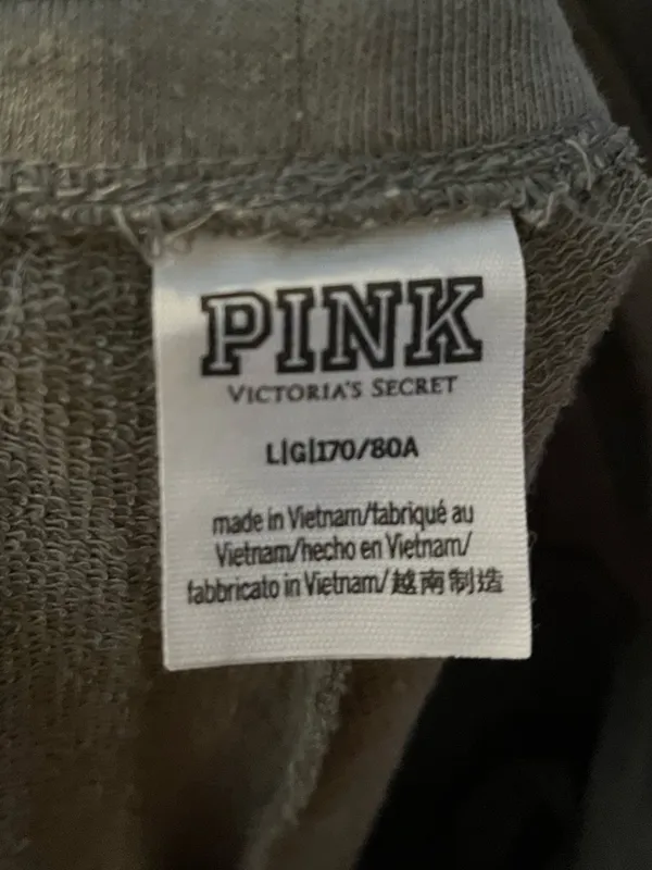 PINK Victoria's Secret Green Joggers with Black Side Panels - Image 3