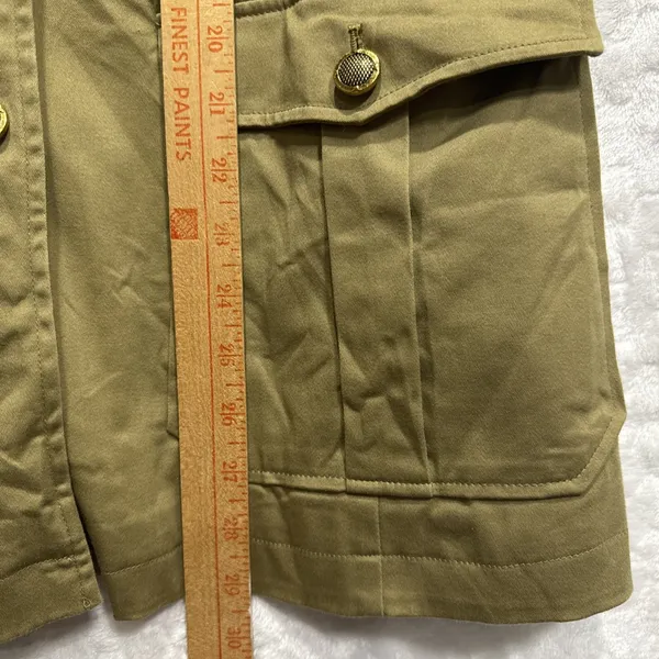 Rachel Zoe Safari Field Jacket S Tan Olive Military Utility Utilitycore Jacket - Image 11