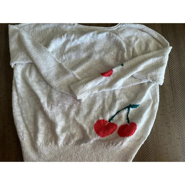 Lou & Grey Light Knit Cherry Graphic Sweater - Image 2
