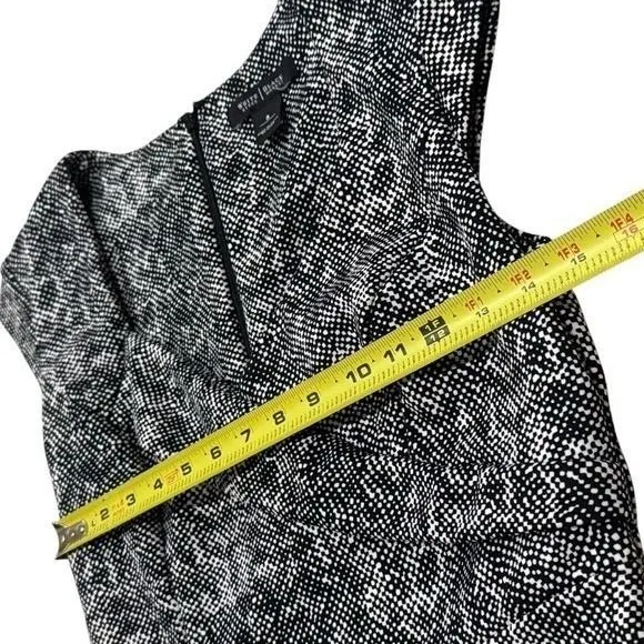 White House | Black Market Black & White Micro Polka Dot V-Neck Midi Pencil Dress Career Church Size 8 - Image 9