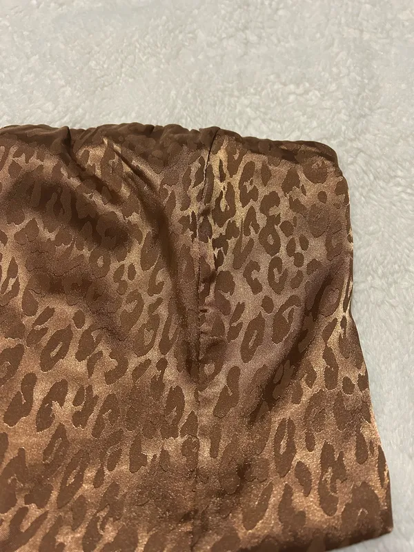 Princess Polly Feldman Beige/Brown Leopard Print Silky Top - Image 4