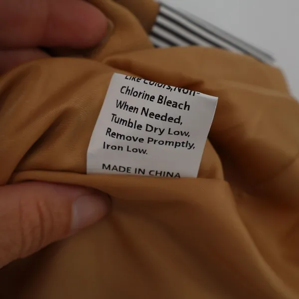 Genhoo Blazer Womens XL Shawl Lapel Tan Striped Cuff Single Button Excellent - Image 3