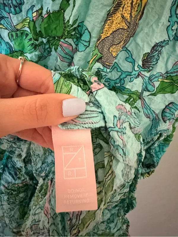 kate spade Green Floral Tie-Shoulder Maxi Dress with pockets - Image 9