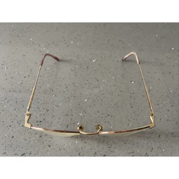 Safilo Eyeglasses Frames ONLY Gold Metal Full Rim 52-19-135 Gold Italy Half Rim - Image 2
