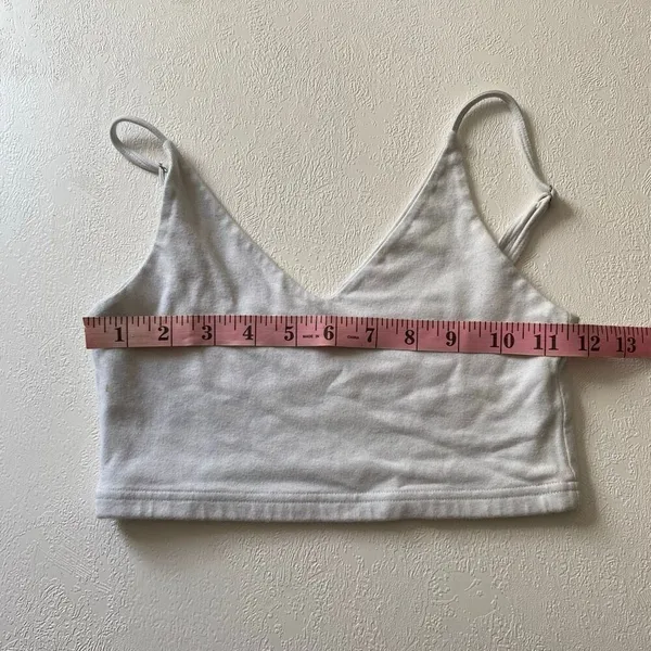 Brandy Melville White Cropped Cami Tank One Size XS S Y2K - Image 5