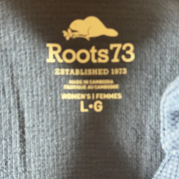 1728 | Roots 73 Waffle‎ Knit Wicking Polo Shirt Navy Blue Womens Large - Image 5