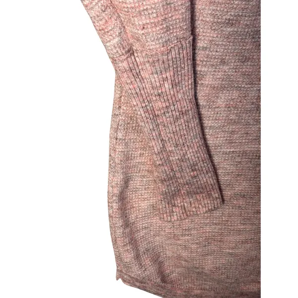 Free People Women Henley XS Pink Space Dye Thermal Long Sleeve Waffle Cozy Boho - Image 2