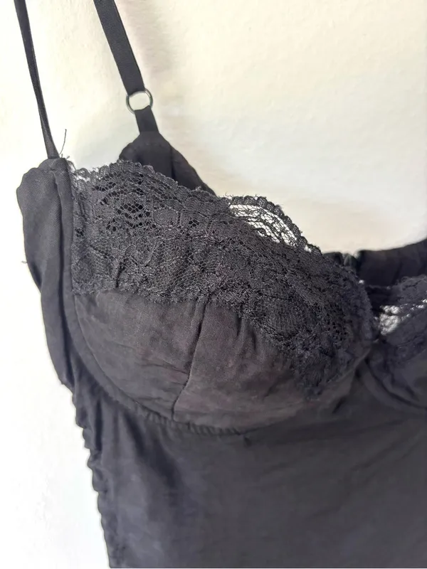 Princess Polly Hazel Cut Out Mini Dress Black Ruched Lace Bodice Whimsigoth - Image 8