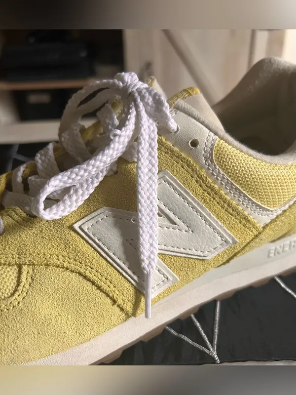 New Balance 574 Fall Suede Sneakers in Lemon Haze Sz 9.5 Grunge Indie Sleaze - Image 5