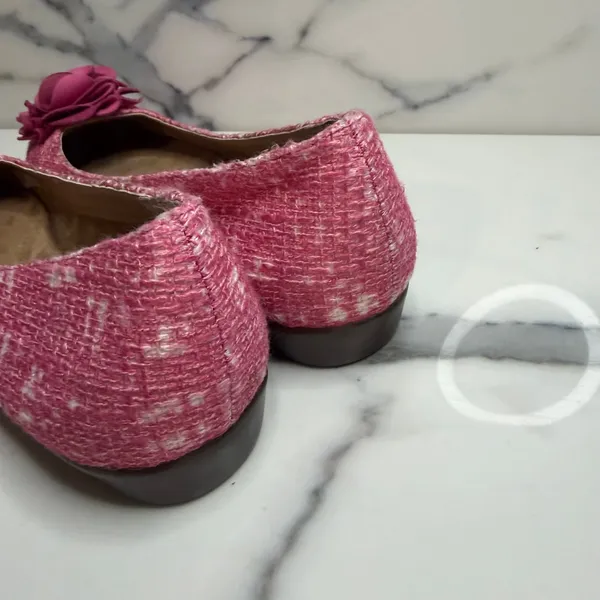 Aerosoles Wmns Pink White Tweed Flower Ballet Flats Sz 8 Comfort Sophisticated - Image 5