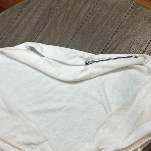 We The Free Cream Long Sleeve Top with Zipper Detail - Image 2