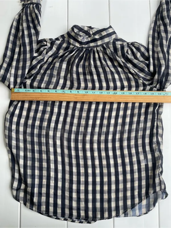 H&M Sheer High Neck Blouse, Size S - Image 8