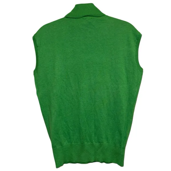 Ann Taylor Green Sleeveless Turtleneck Sweater Wool Blend Shell‎ S - Image 2
