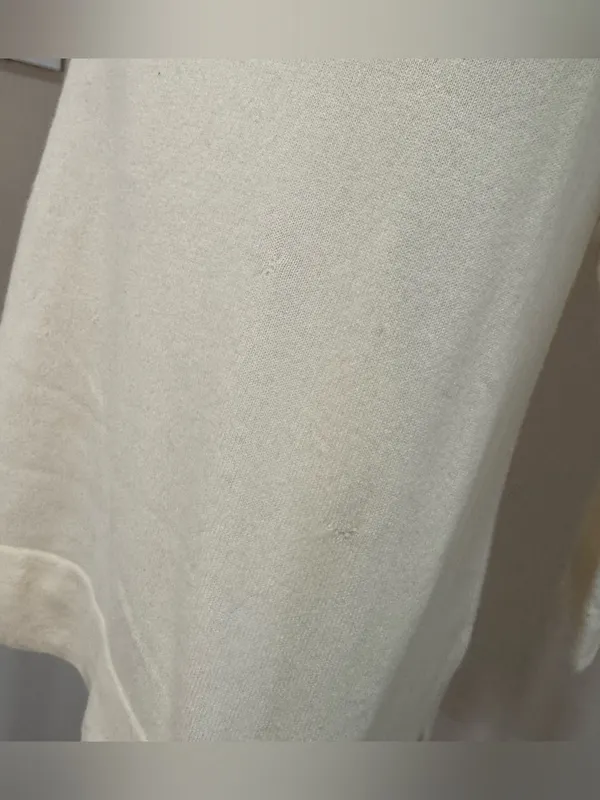 Autumn Cashmere Cream 100% Pure Cashmere Beaded Neck Sweater Large 3/4 Sleeve - Image 6