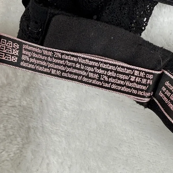 Victoria's Secret Very Sexy Black‎ Floral Lace High Neck Bralette Small - Image 6