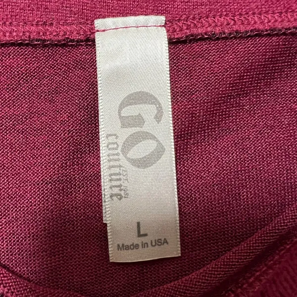 GO Couture Burgundy‎ knit Maxi Pencil Skirt Size L Stretchy Pull On - Image 8