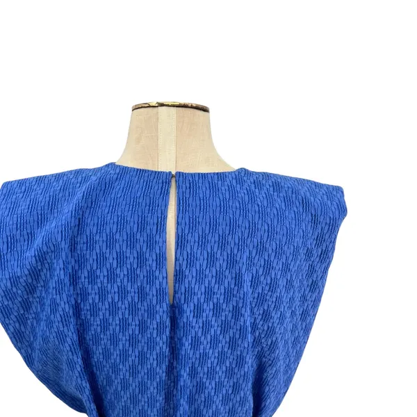 Amanda Uprichard Kenwood Dress Mini Textured Belted‎ Mirtillo Blue Size XS - Image 9