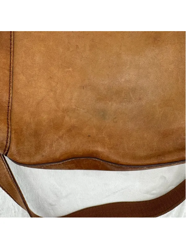 Vintage Y2K Fossil Bag Camel Brown Genuine Leather Butter Soft Shoulder Hobo - Image 10