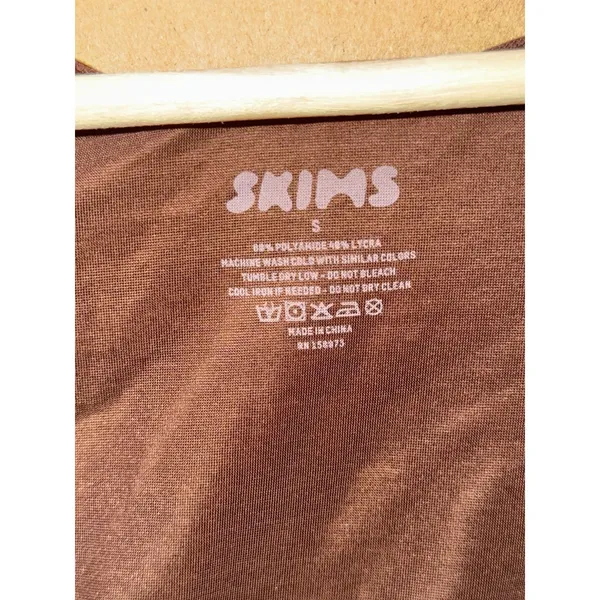 SKIMS Arm Shaper Sleeves Open Bust Compression Slimming Shrug Brown Size Small - Image 3
