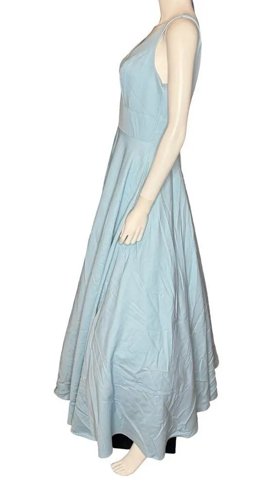 Ieena for Mac Duggal Blue Classic Sleeveless A-Line Ballgown with Pockets Sz 6 - Image 4