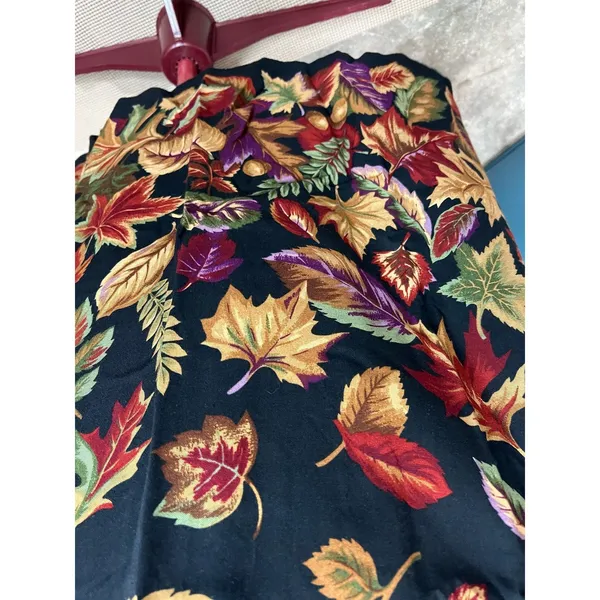 dress falling leaves sun dress jumper yellow rust V neck - Image 3